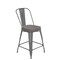 Flash Furniture Clear Coat Metal Counter Stool & Gray Poly Seat XU-DG-TP001B-24-PL1G-GG - alternate 2